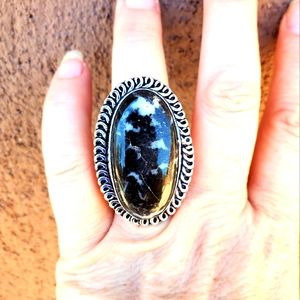 New Oversized Buffalo Turquoise 925 Silver Ring.
